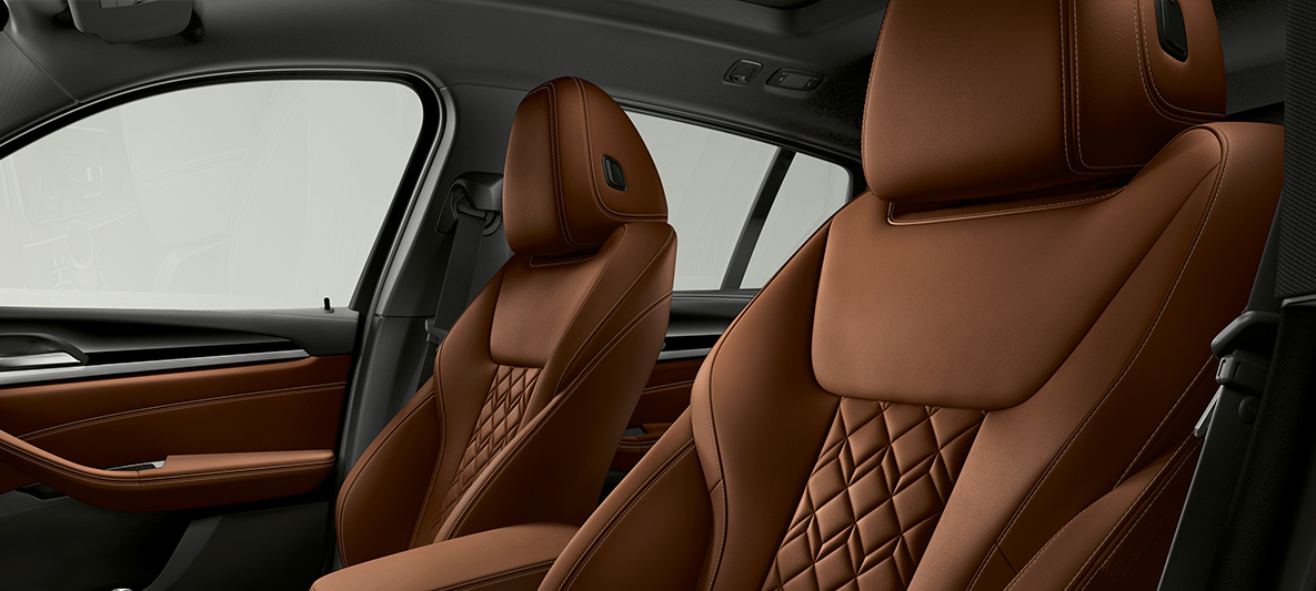 Razširjeno oblazinjenje BMW Individual iz usnja Merino v barvi Tartufo v BMW X4 Razširjeno oblazinjenje BMW Individual iz usnja Merino v barvi Tartufo v BMW X4 G02 2018, notranjost