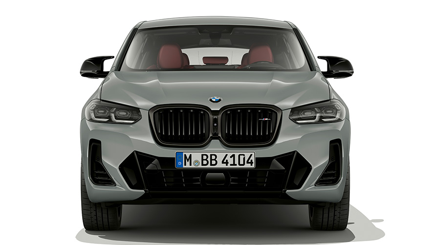 BMW X4, G02, 2021, barva Brooklyn Grey, oblika prednjega dela BMW X4, G02, 2021, barva Brooklyn Grey, pogled od blizu na obliko prednjega dela