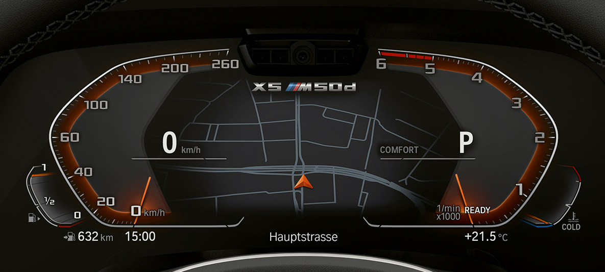 Kombinirani instrument vozila BMW X5 M50d Podrobna fotografija kombiniranega instrumenta vozila BMW X5 M50d