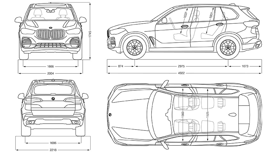 BMW X5 G05 tehnični podatki skica BMW X5 G05 tehnični podatki skica