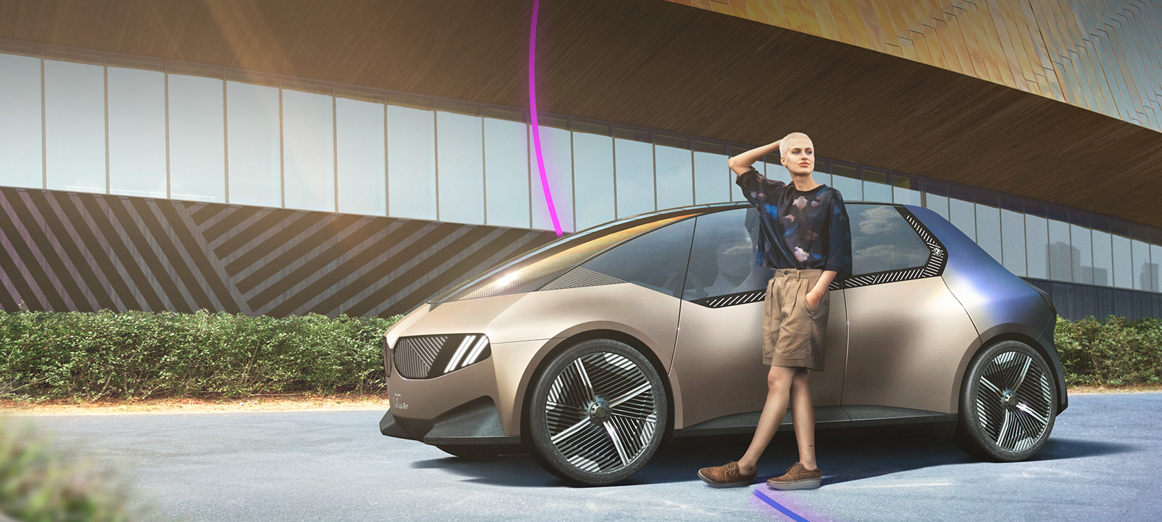BMW i Vision Circular BMW i Vision Circular, 2021, konceptno vozilo, krožno oblikovanje, trajnost, stranski pogled