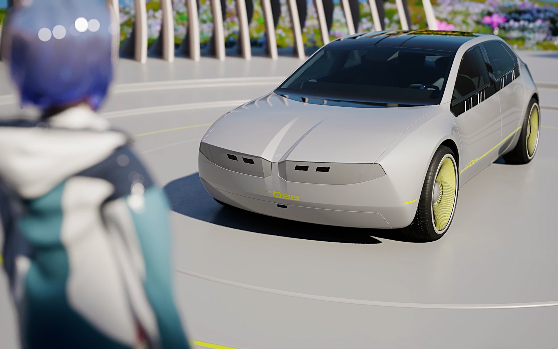 BMW i Vision Dee, oblika zunanjosti, digitalna ikona BMW i Vision Dee, konceptno vozilo, oblika zunanjosti, digitalna ikona