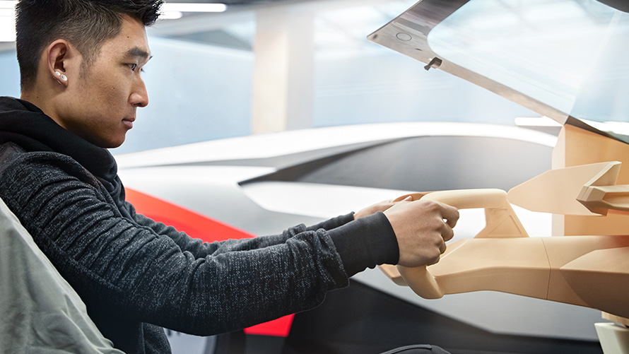 BMW Vision M NEXT, notranjost BMW Vision M NEXT, razvoj, zunanjost, oblikovanje, Boost Pod