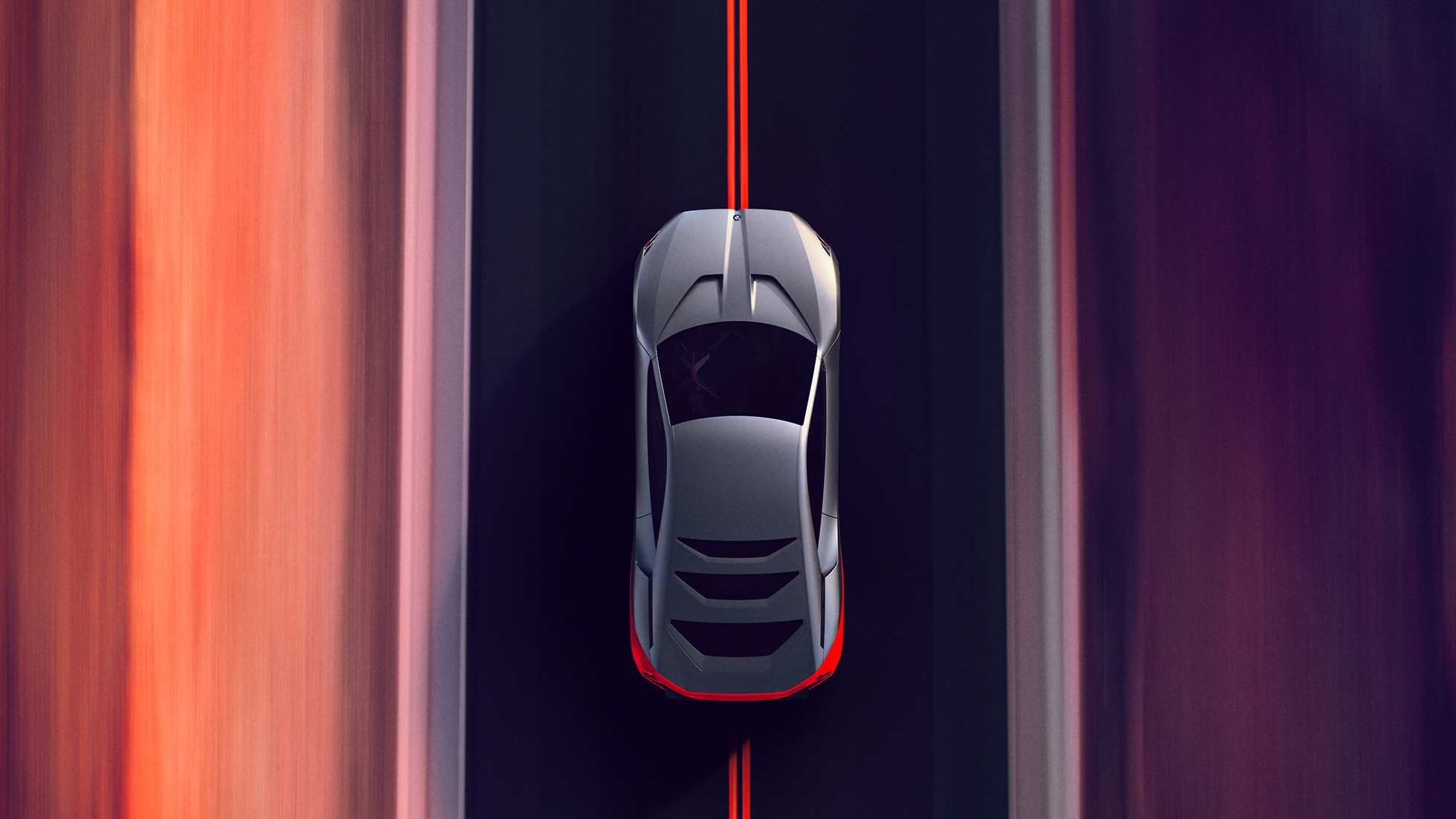BMW Vision M NEXT, pogled od zgoraj, med vožnjo BMW Vision M NEXT, pogled od zgoraj, med vožnjo