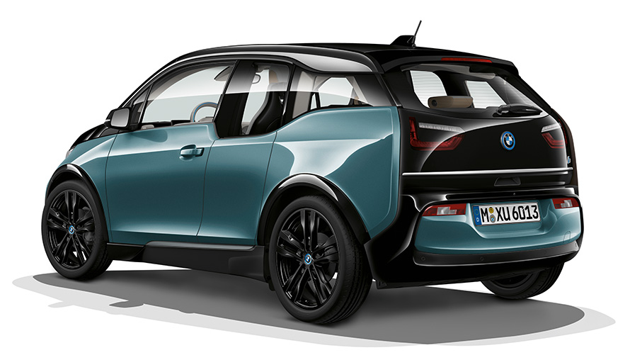 BMW i3, studijski posnetek BMW i3, studijski posnetek, tričetrtinski pogled od zadaj