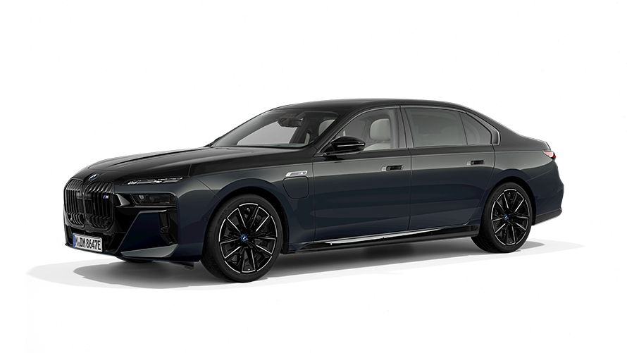 BMW M760e xDrive, G70, PHEV, tričetrtinski pogled od spredaj med mirovanjem