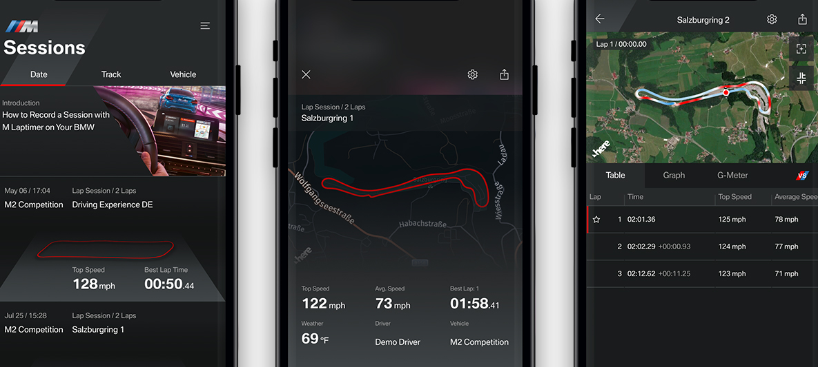 Aplikacija BMW M Laptimer BMW Apps, aplikacija BMW M Laptimer