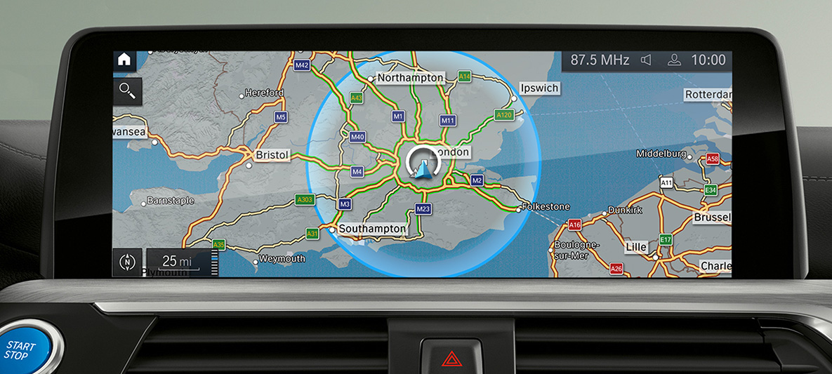 BMW Maps Connected Charging BMW Maps, Connected Charging, električni doseg, vizualizacija na nadzornem prikazovalniku
