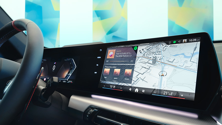 Notranjost BMW, zaslon z Operating System 9 Notranjost BMW, BMW Maps na zaslonu z Operating System 9