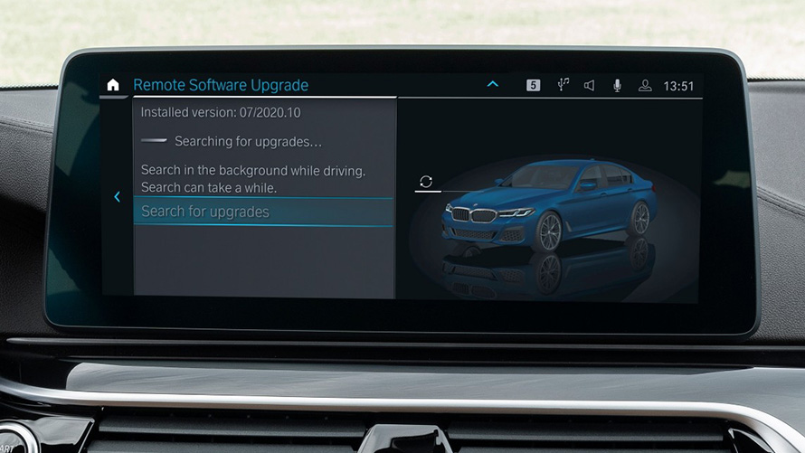 BMW Remote Software Upgrade, navigacijski sistem BMW Remote Software Upgrade, pogled od blizu na navigacijski sistem