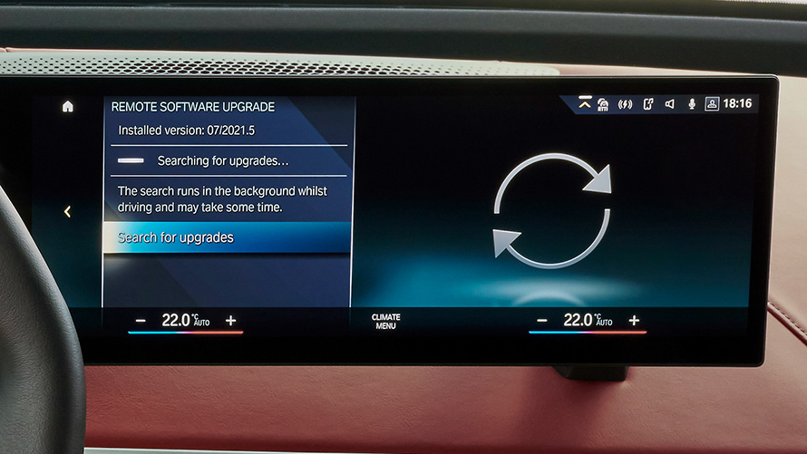 BMW Remote Software Upgrade, nastvavitve BMW Remote Software Upgrade, nastavitve, pogled od blizu na navigacijski sistem