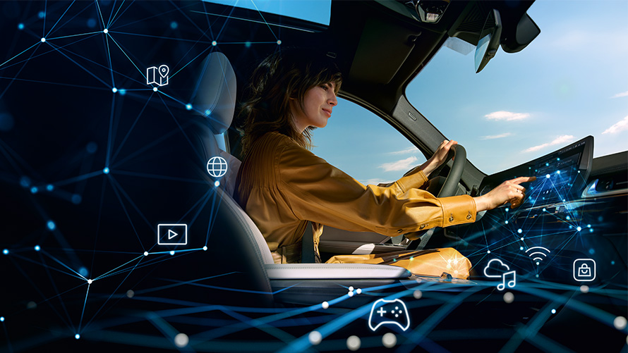BMW Digital Premium, BMW ConnectedDrive Upgrades BMW Digital Premium, BMW ConnectedDrive Upgrades, ženska v BMW